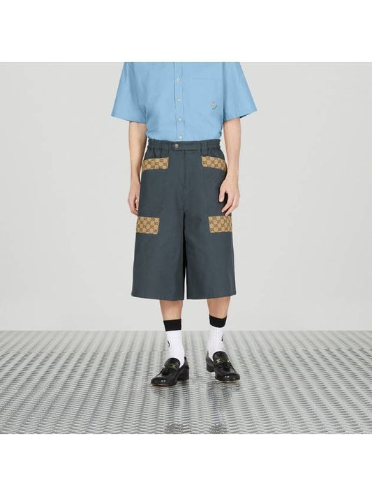 GG insert cotton canvas Bermuda shorts - GUCCI - BALAAN 1