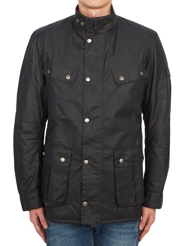 Duke Wax Button Jacket Navy - BARBOUR - BALAAN 5