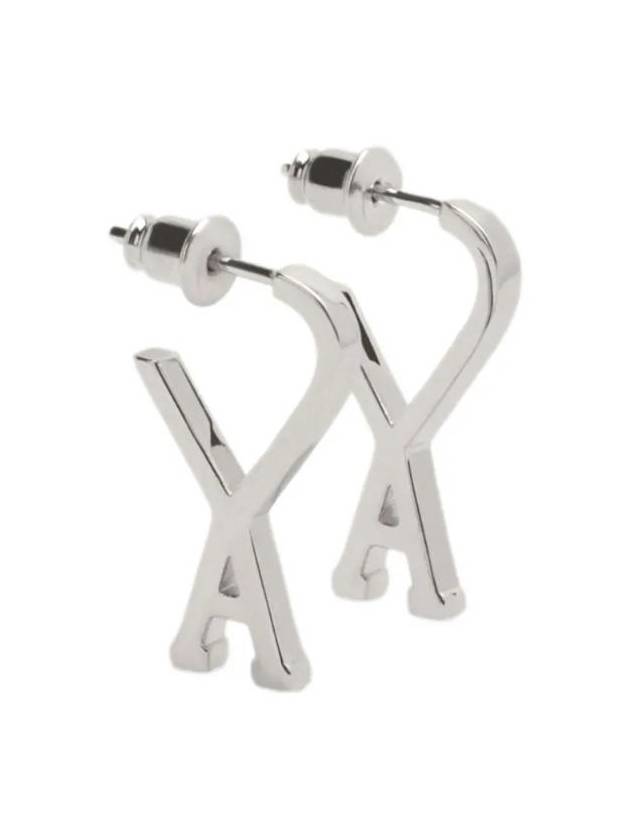 De Coeur Small Hoop Earrings Silver - AMI - BALAAN 1