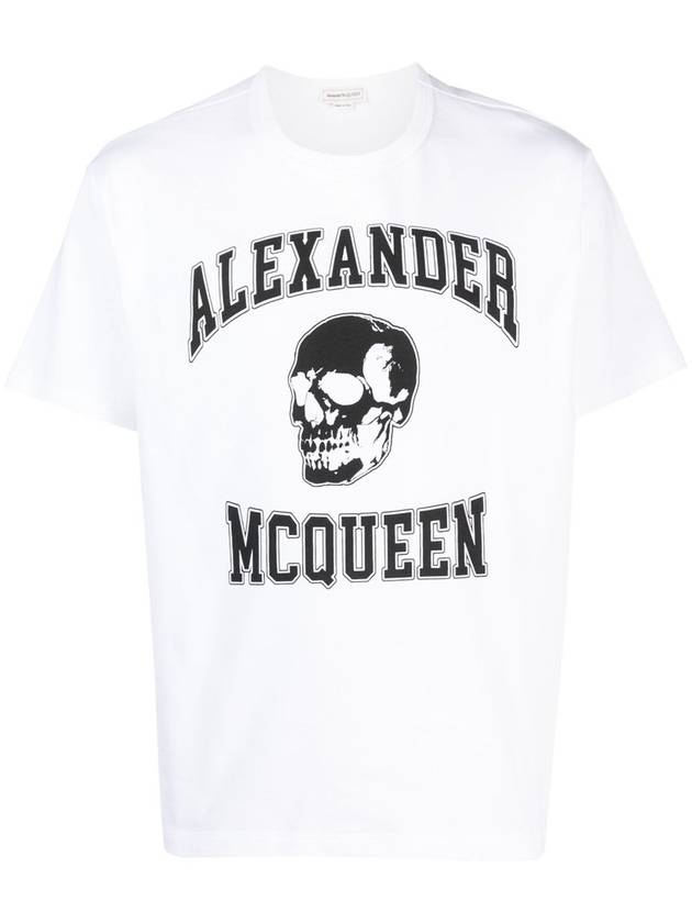 Logo Organic Cotton T-Shirt White - ALEXANDER MCQUEEN - BALAAN 1