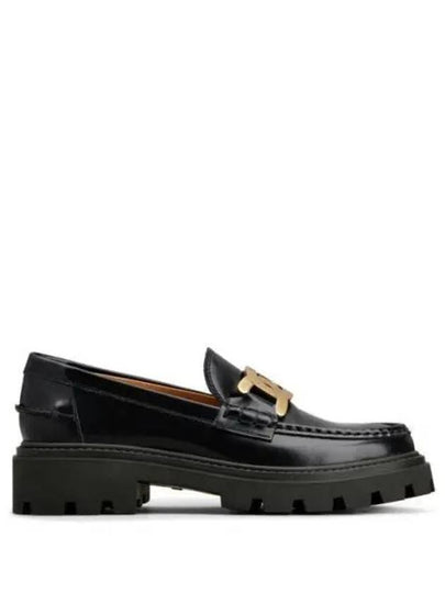 Women's Kate Metal Chain Leather Loafers Black - TOD'S - BALAAN 2