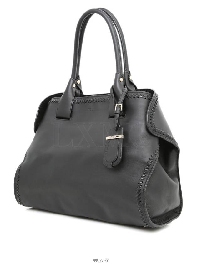 Black Stitch Cape Tote Shoulder Bag Cabas - TOD'S - BALAAN 2