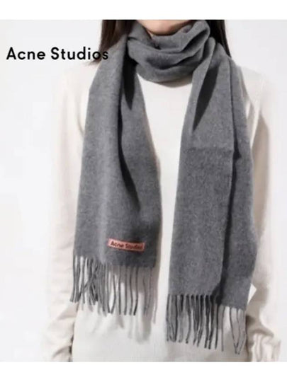 Wool Fringe Muffler Grey Melange - ACNE STUDIOS - BALAAN 2