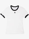 Logo Buckle Short Sleeve T-shirt White - COURREGES - BALAAN 3