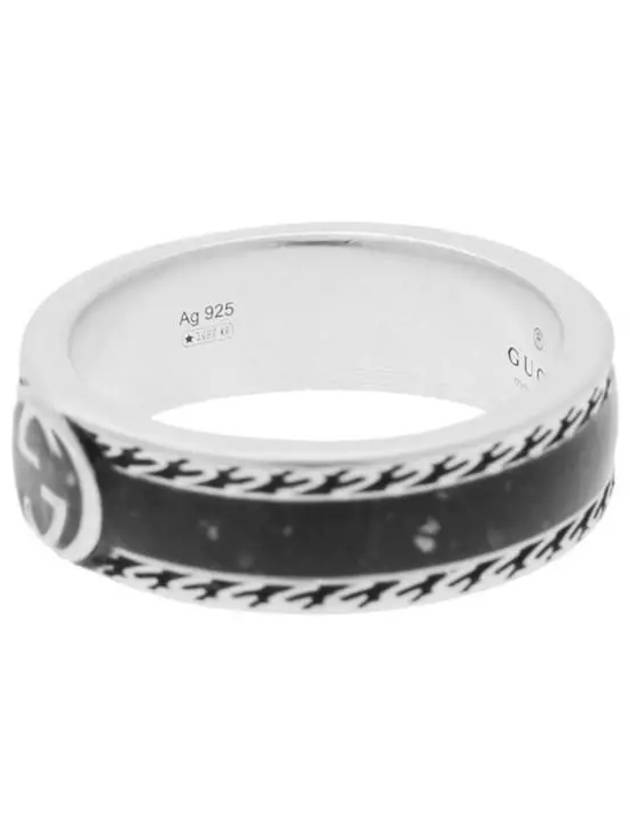 Interlocking G Wide Ring Black Silver YBC645573002 - GUCCI - BALAAN 5