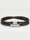 Keep It Double Leather Bracelet Black Brown - LOUIS VUITTON - BALAAN 2