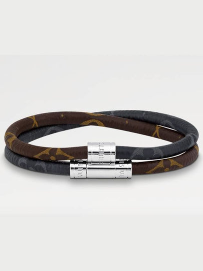 Keep It Double Leather Bracelet Black Brown - LOUIS VUITTON - BALAAN 2