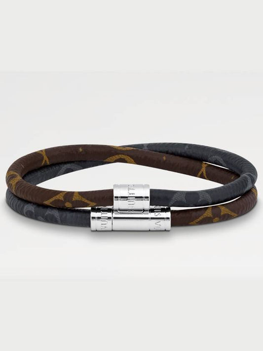 Keep It Double Leather Bracelet Black Brown - LOUIS VUITTON - BALAAN 2