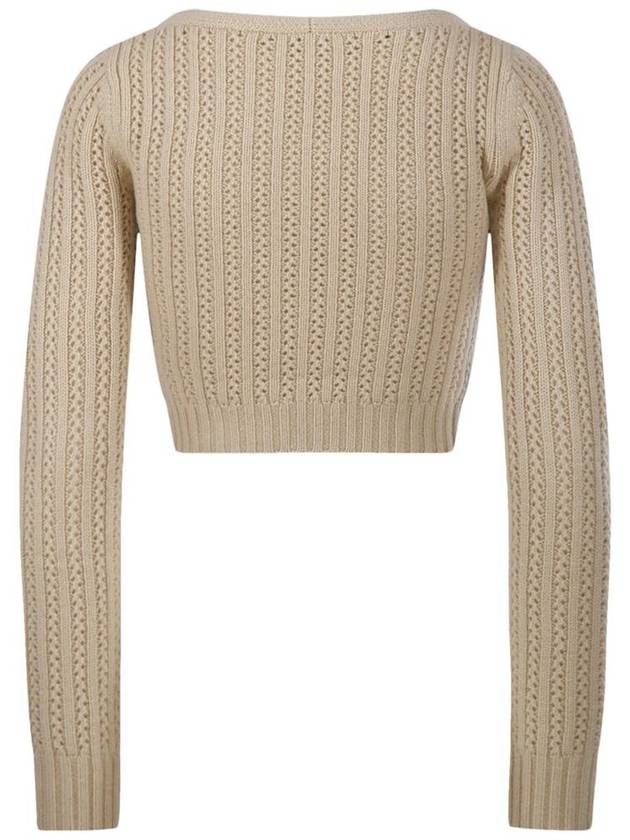 Iprem Cropped Wool Cashmere Knit Top Beige - MAX MARA - BALAAN 3