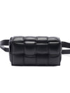 Intrecciato Cassette Padded Belt Bag Black - BOTTEGA VENETA - BALAAN 3