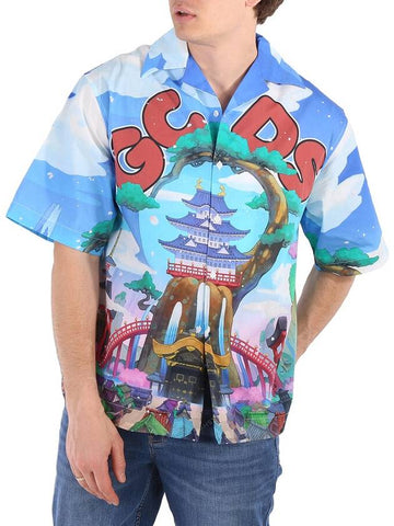 GCDS Men's One Piece Land Of Wano Graphic Bowling Shirt, Size Small - GCDS - BALAAN 1