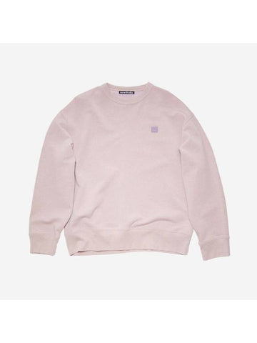 Face Patch Sweatshirt Violet Pink Melange - ACNE STUDIOS - BALAAN 1