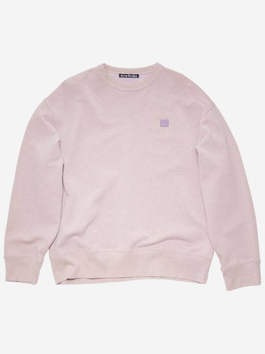 Face Patch Sweatshirt Violet Pink Melange - ACNE STUDIOS - BALAAN 1