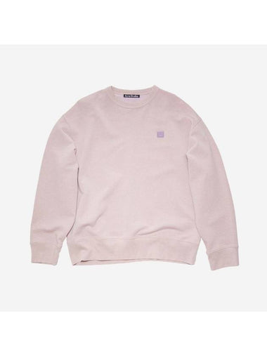 Face Patch Sweatshirt Violet Pink Melange - ACNE STUDIOS - BALAAN 1