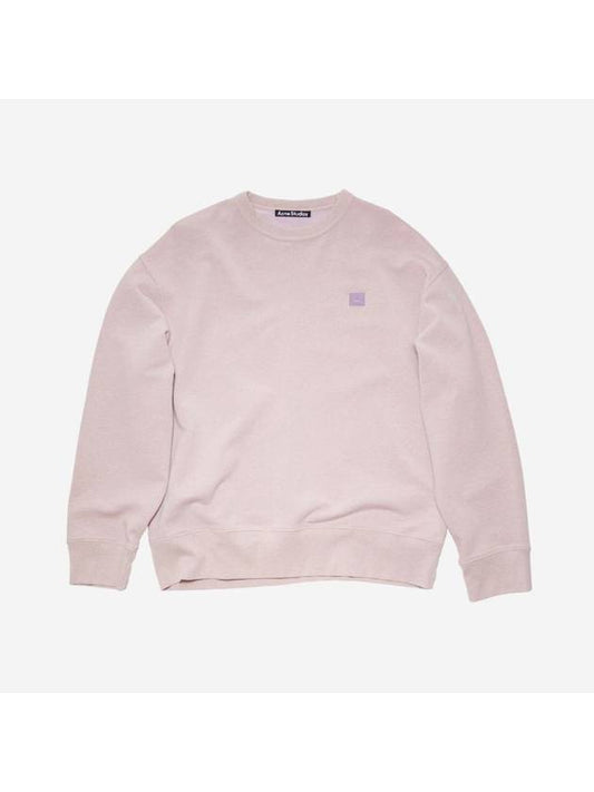 Face Patch Sweatshirt Violet Pink Melange - ACNE STUDIOS - BALAAN 1