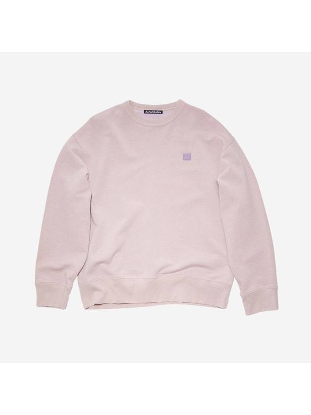 Face Patch Sweatshirt Violet Pink Melange - ACNE STUDIOS - BALAAN 1