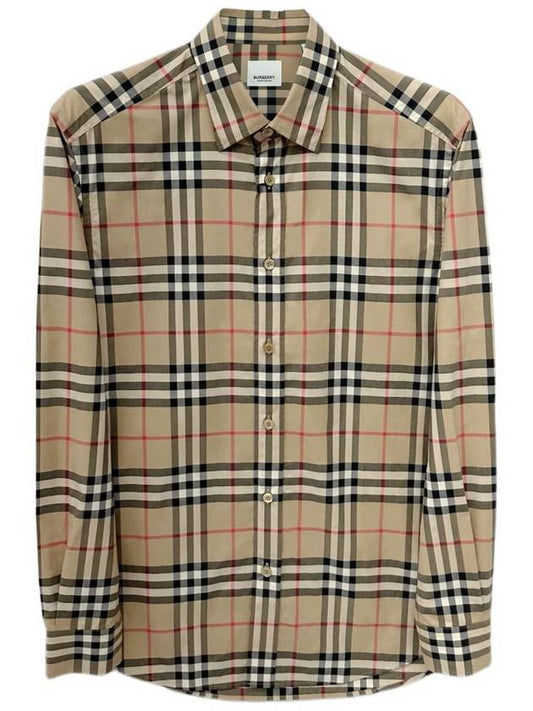 Check Cotton Poplin Shirt Archive Beige - BURBERRY - BALAAN 2