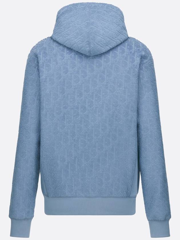 Oblique Relaxed Fit Terry Cotton Jacquard Hoodie Blue - DIOR - BALAAN 7