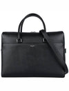 Logo Duffel Leather Brief Case Black - SAINT LAURENT - BALAAN 2