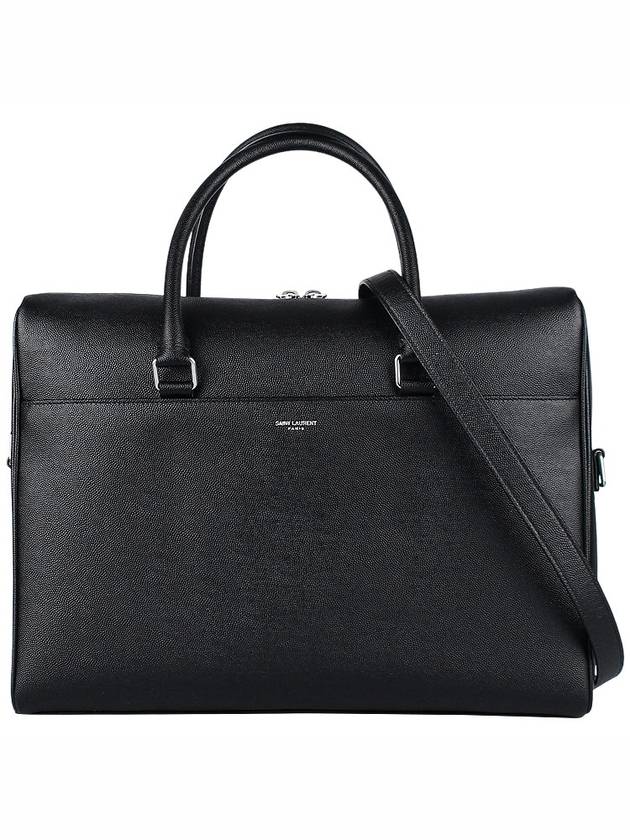 Logo Duffel Leather Brief Case Black - SAINT LAURENT - BALAAN 2