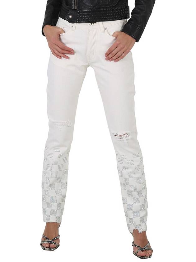 Filles A Papa Embellish Crystal Checkerboard Pants, Waist Size 24" - FILLES A PAPA - BALAAN 1