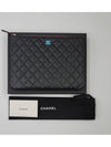 Medium Classic Clutch Bag Caviar Leather & Silver Black - CHANEL - BALAAN 5