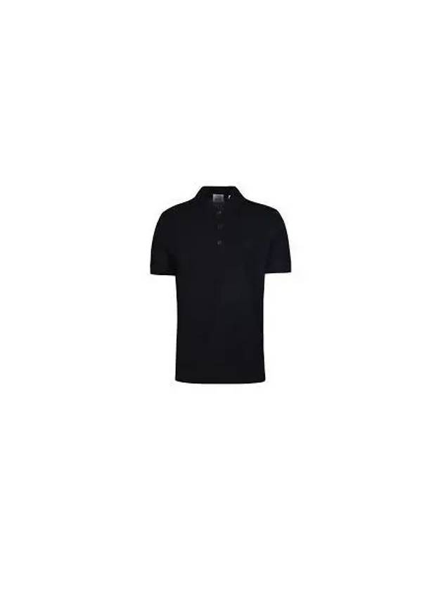 Men's Embroidered Logo Cotton Polo Shirt Black - BURBERRY - BALAAN 2