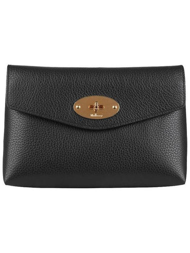 Darley Cosmetic Classic Grain Small Pouch Bag Black - MULBERRY - BALAAN 1