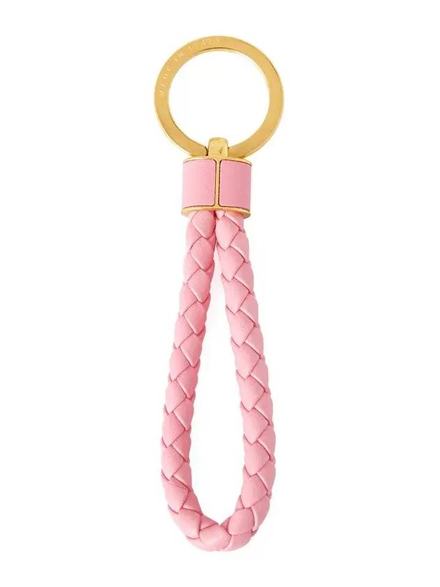 Intrecciato Lambskin Key Holder Pink - BOTTEGA VENETA - BALAAN 4