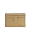 TF Logo Grain Leather Small Card Wallet Dark Beige - TOM FORD - BALAAN.