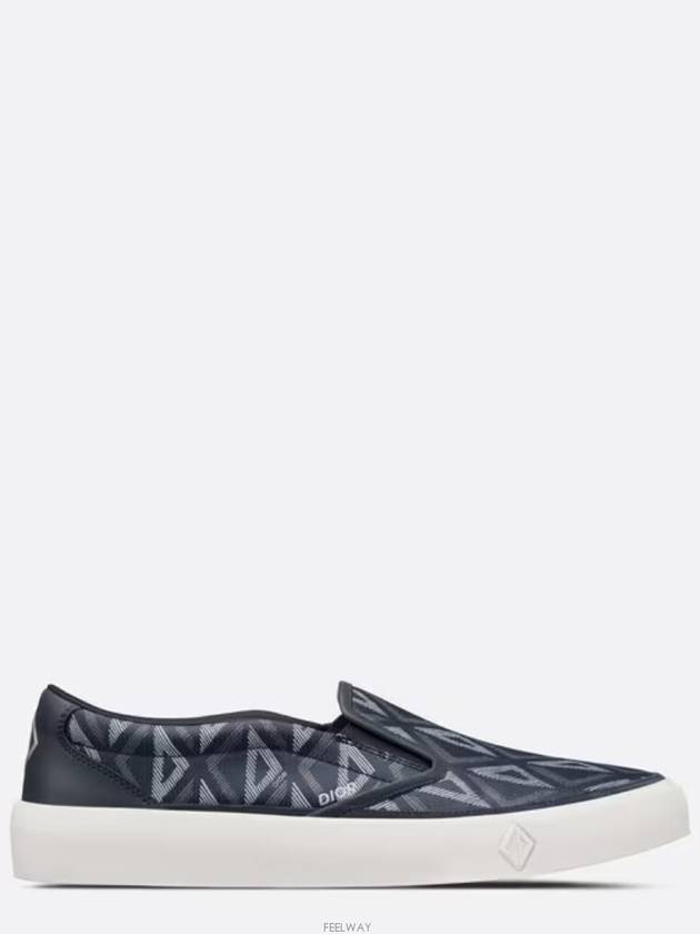 B101 CD Diamond Canvas Smooth Calfskin Sneakers Navy - DIOR - BALAAN 4