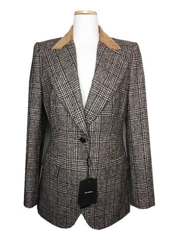 Dolce Gabbana Brown Tattersal Check Jacket 66 - DOLCE&GABBANA - BALAAN 1