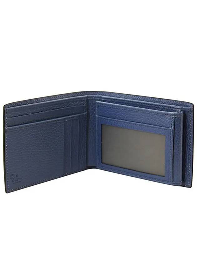 GG Interlocking Logo Two-Tone Half Wallet Black Blue - GUCCI - BALAAN 4