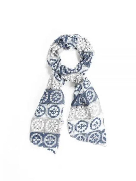 Long Scarf A BlueGrey Polyester Crochet 24S1H001OR388IB003 Crochet Long Scarf - ENGINEERED GARMENTS - BALAAN 1