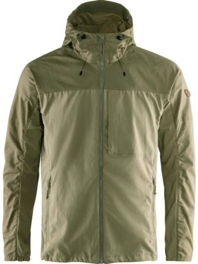 Men's Abisco Midsummer Hooded Zip-Up Jacket Savanna Light Olive - FJALL RAVEN - BALAAN 2