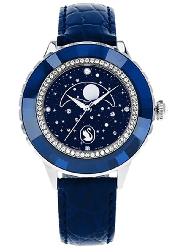 Octea Moon Leather Watch Blue - SWAROVSKI - BALAAN 4