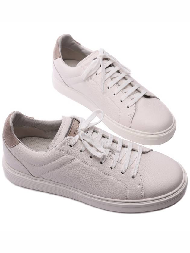 Logo Leather Low Top Sneakers White - BRUNELLO CUCINELLI - BALAAN 6