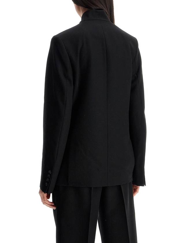 black double-breasted jacket in recycled polyester and wool - TOTEME - BALAAN 3