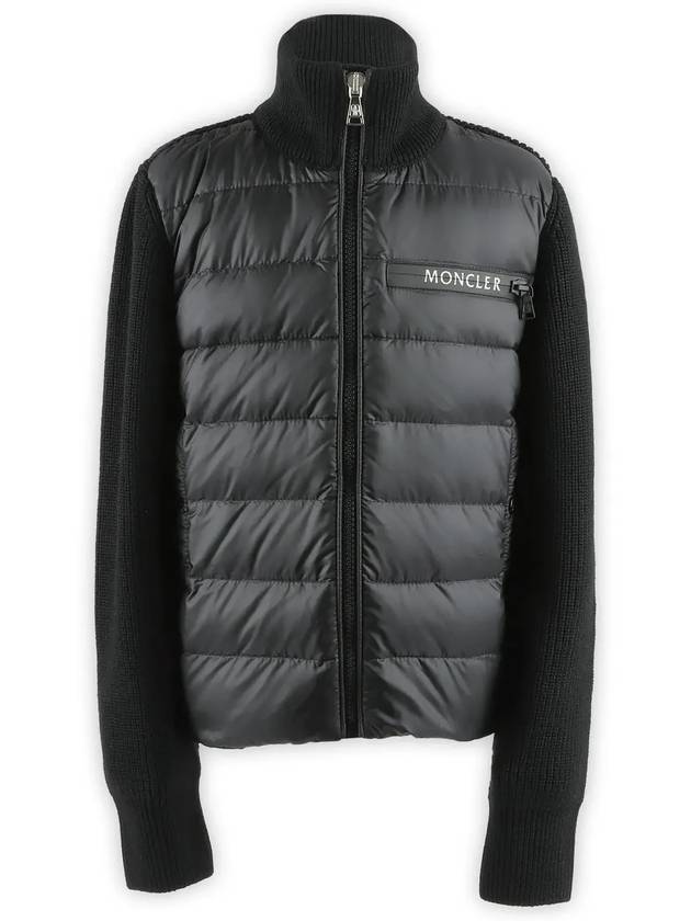 Kids Knit Zip up High Neck Jacket Black 9B510 20 A9646 999 8 10A - MONCLER - BALAAN 3