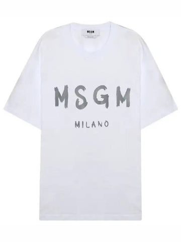 Brushed Logo Short Sleeve T Shirt Men s Tee - MSGM - BALAAN 1