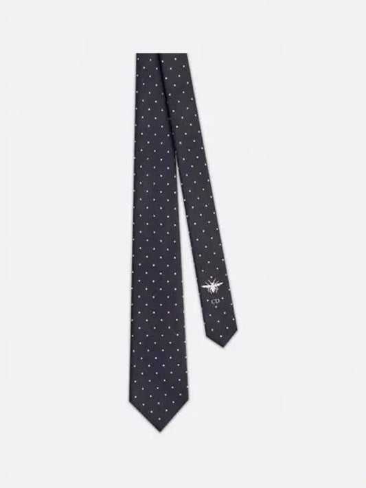 Dots CD Logo Silk Tie Black - DIOR - BALAAN 2