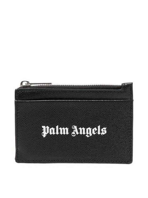 Logo Zipper Card Wallet Black - PALM ANGELS - BALAAN 2