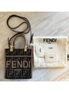 FF Mini Fabric Tote Bag Brown - FENDI - BALAAN 9