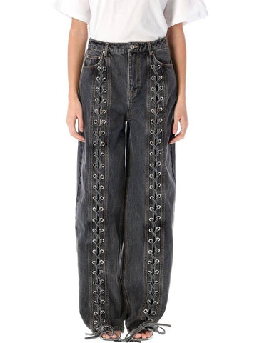 Denim laced leg pant - ROTATE - BALAAN 1