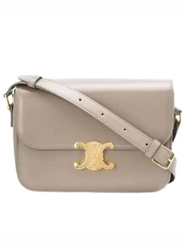 Classique Triomphe Shiny Calfskin Shoulder Bag Pebble - CELINE - BALAAN 1