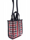 Webbing Striped Gingham Wool Seersucker Mini Tote Bag - THOM BROWNE - BALAAN 4