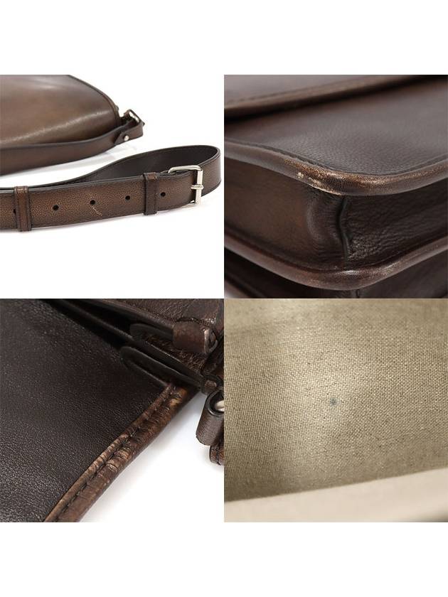 261062 Soft Brown Postino PM Briefcase Clutch Cross Bag - BERLUTI - BALAAN 5