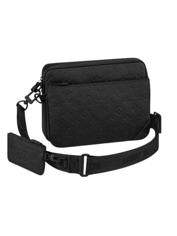 Trio Monogram Leather Messenger Bag Black - LOUIS VUITTON - BALAAN 1