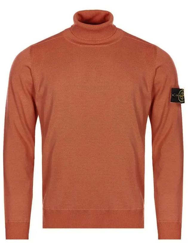 Men's Waffen Patch Light Pure Wool Turtleneck Red - STONE ISLAND - BALAAN 2