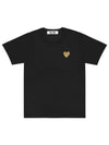 Small Gold Heart Wappen Patch Short Sleeve T-Shirt Black P1 T215 1 - COMME DES GARCONS - BALAAN 2